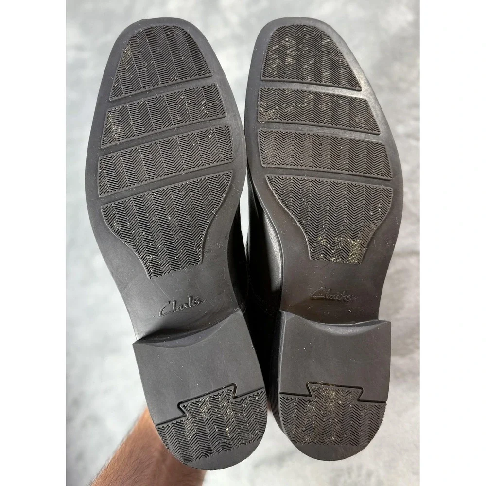 Clarks Collection Shoes Mens Size 8.5 Black Tilden Cap Toe Oxford Dress‎ Cushion